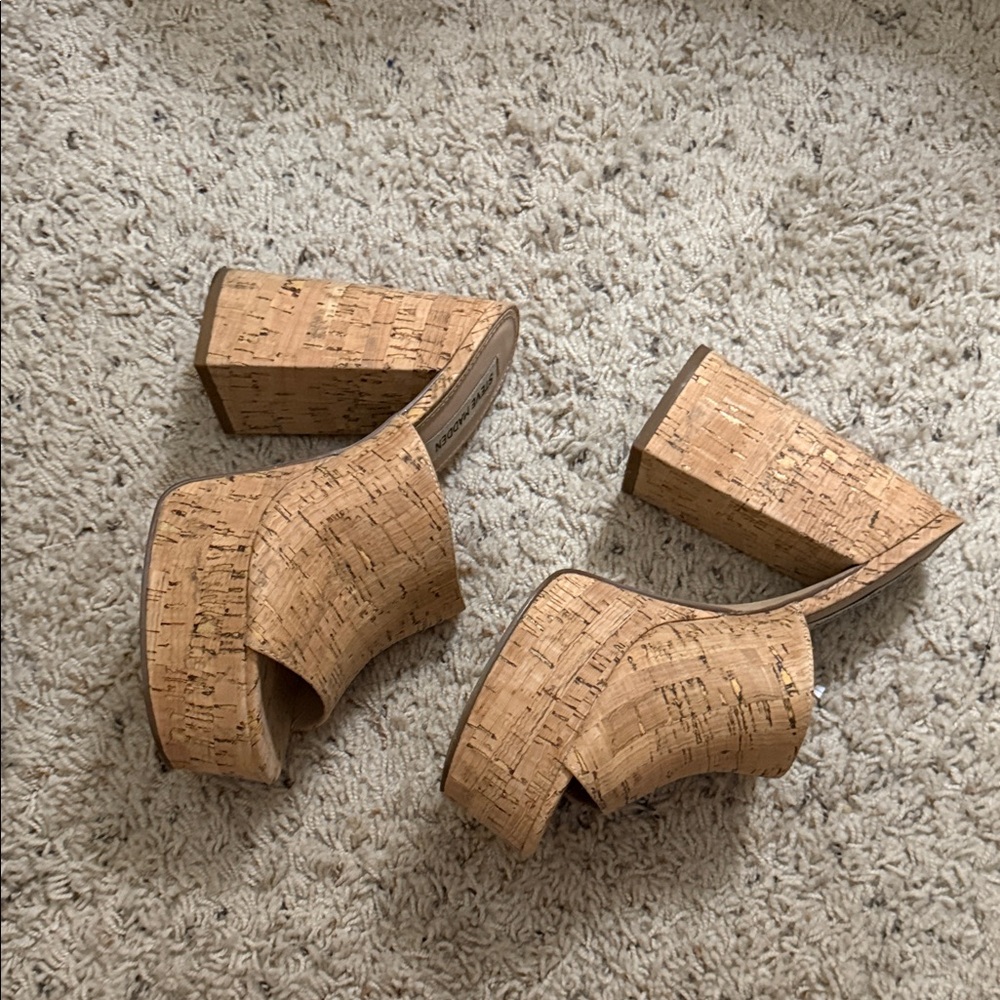 Steve Madden Cork Slide Mules - Natural Tan - Picture 5 of 6